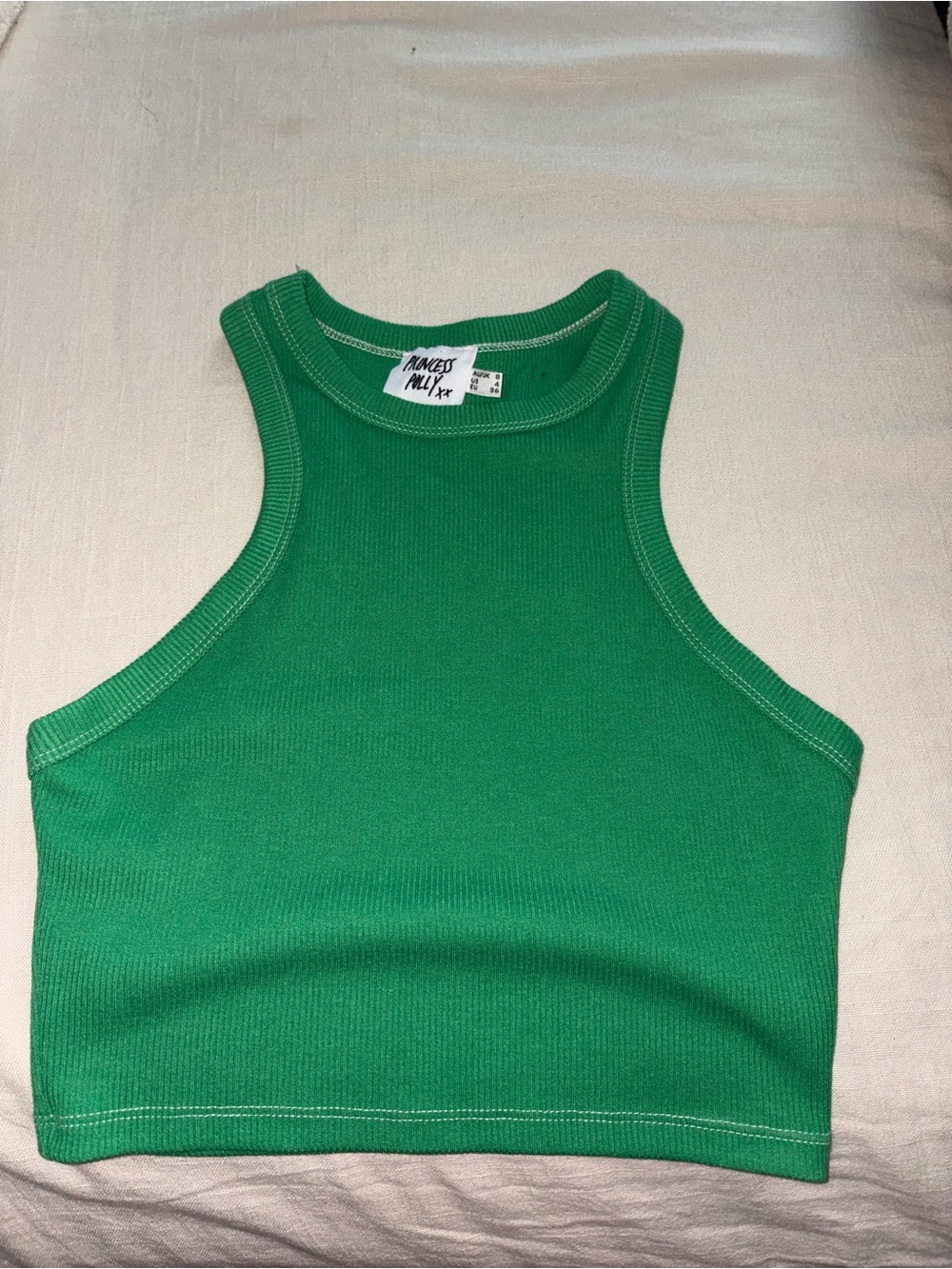 Princess Polly Kelly Green Ribbed Tank